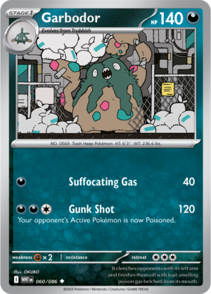 Pokémon TCG Garbodor – WHT 060/086 Uncommon Reverse Holofoil – EN