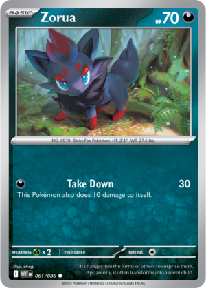 Pokémon TCG Zorua – WHT 061/086 Common Reverse Holofoil – EN