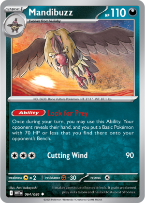 Pokémon TCG Mandibuzz – WHT 064/086 Uncommon Reverse Holofoil – EN