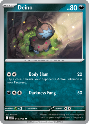 Pokémon TCG Deino – WHT 065/086 Common Reverse Holofoil – EN