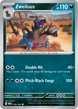 Pokémon TCG Zweilous – WHT 066/086 Common Reverse Holofoil – EN