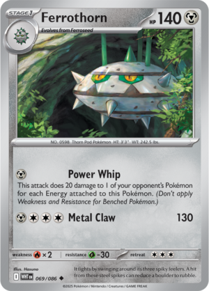 Pokémon TCG Ferrothorn – WHT 069/086 Uncommon Reverse Holofoil – EN