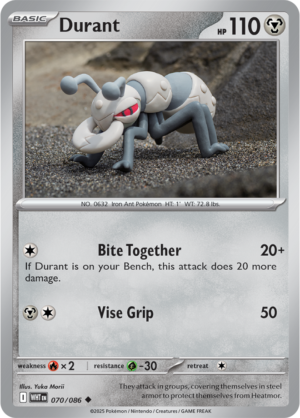 Pokémon TCG Durant – WHT 070/086 Uncommon Reverse Holofoil – EN