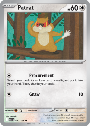 Pokémon TCG Patrat – WHT 072/086 Common Reverse Holofoil – EN