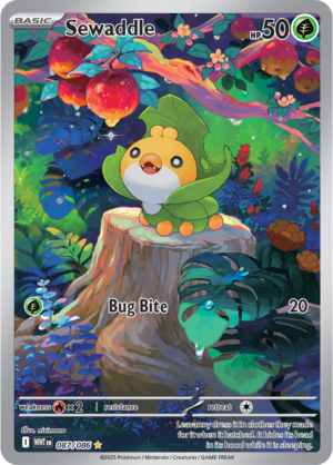 Pokémon TCG Sewaddle – WHT 087/086 Illustration Rare Holo – EN