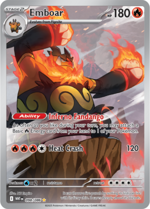 Pokémon TCG Emboar – WHT 098/086 Illustration Rare Holo – EN