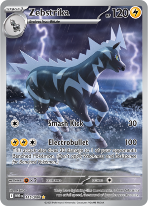 Pokémon TCG Zebstrika – WHT 115/086 Illustration Rare Holo – EN