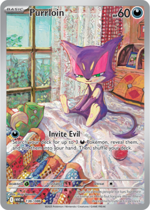Pokémon TCG Purrloin – WHT 136/086 Illustration Rare Holo – EN
