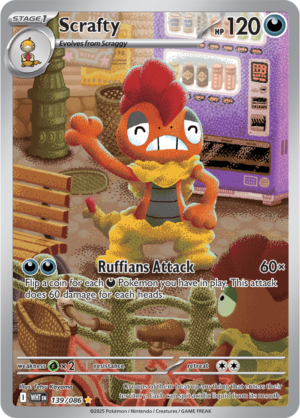 Pokémon TCG Scrafty – WHT 139/086 Illustration Rare Holo – EN