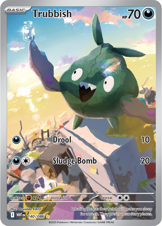 Pokémon TCG Trubbish – WHT 140/086 Illustration Rare Holo – EN