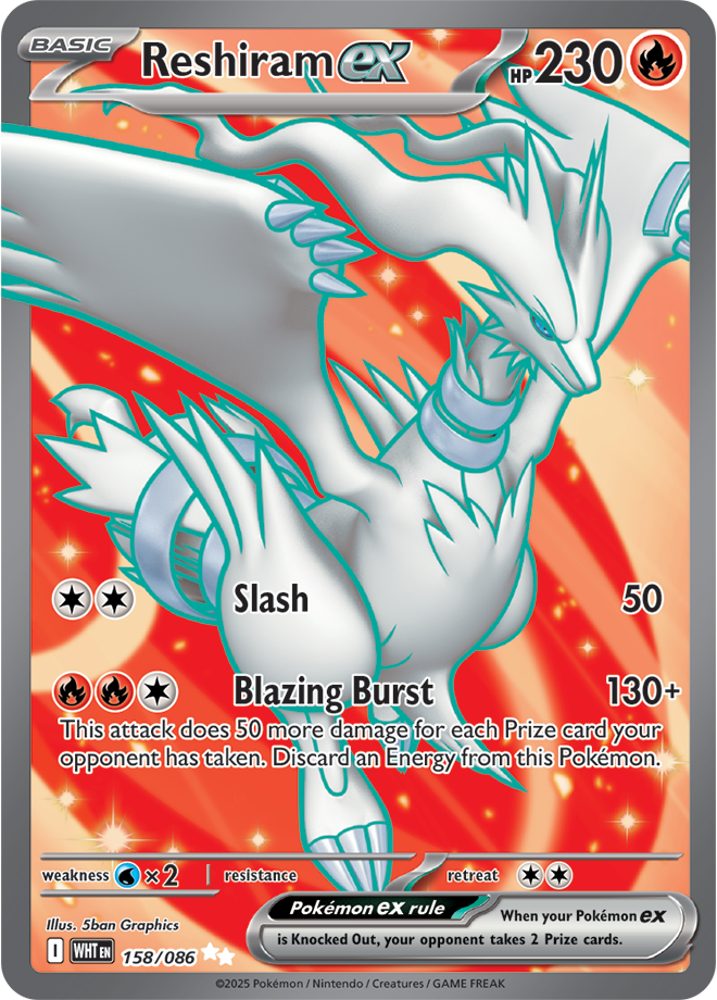 Pokémon TCG Reshiram ex – WHT 158/086 Ultra Rare Holo – EN