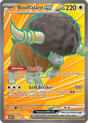 Pokémon TCG Bouffalant ex – WHT 162/086 Ultra Rare Holo – EN